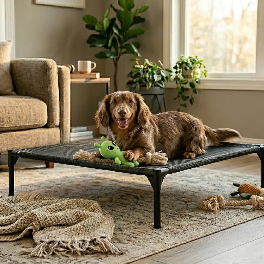 Pawplanet Elevated Cooling Dog Bed - Breathable Mesh & Oxford Cloth for Ultimate Comfort, Perfect for Indoor & Outdoor Use!