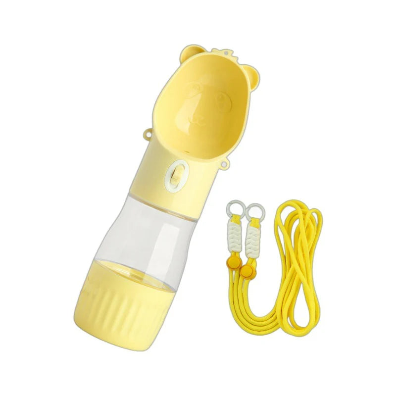 2 in 1 Portable Dog Water Bottle for Small Big Dogs Cat Outdoor Leak-Proof Puppy Drinking Bowl with Food Container Pets Feeder Pet Products